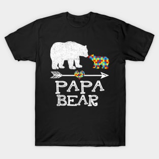 Bear Autism Puzzle Awareness Papa Bears Father Day T-Shirt